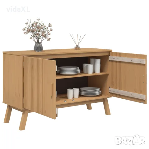 vidaXL Сайдборд OLDEN, кафяв, 114x43x73,5 см, бор масив, снимка 6 - Бюфети - 56147291