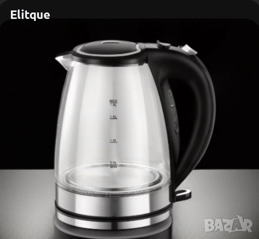 Електрическа кана Rosberg, 1800W, 1.8 л, стъклена, Черен, 2 ГОДИНИ ГАРАНЦИЯ, снимка 5 - Други - 52888929