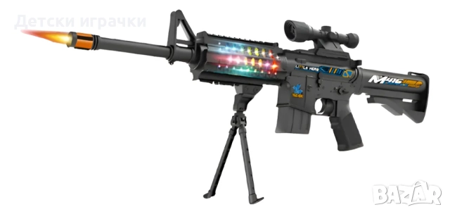 Детско оръжие Автомат акустооптичен 71см, със звуци и светлини, пушка, снимка 3 - Други - 52667819