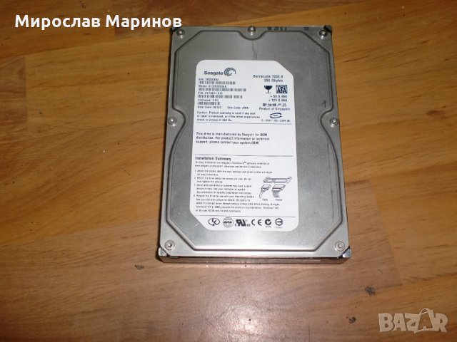 6.5.Хард диск компютър (PC) Seagate 250 GB SATA 3.5” 7200 RPM.Ползван 1 година и 17 дена, снимка 1 - Твърди дискове - 31555398