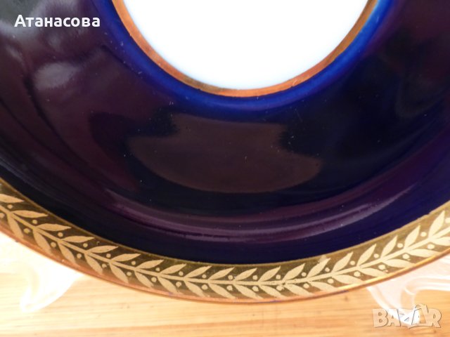 Руски порцеланови чинийки 3 бр кобалт ЛФЗ 1970 г чинии чиния, снимка 5 - Чинии - 44244880