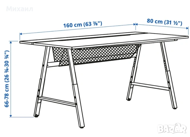 Бюро геймърско или IT работно от ИКЕА , снимка 5 - Бюра - 54153213