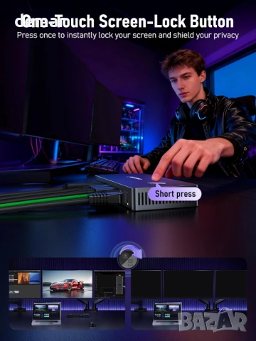 USB C докинг станция за три монитора, Lemorele 13 в 1, 2* 4K HDMI, DP, снимка 5 - Други - 54016227