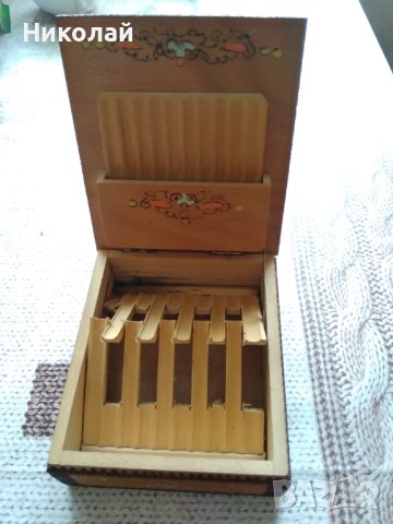 Дървена кутия за цигари , снимка 9 - Антикварни и старинни предмети - 40332657