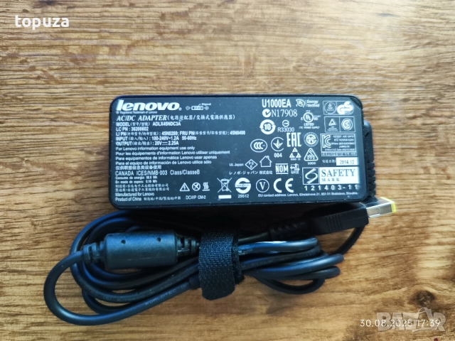 зарядно за лаптоп Lenovo Thinkpad ADLX45NDC3A 20V 2.25A 45W