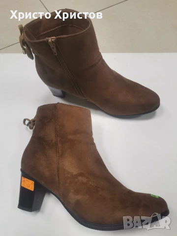 Дамски велурени боти LINEA LORESI Размер 42 , снимка 2 - Дамски боти - 53022501