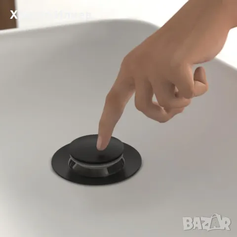 Смесител за мивка със сифон Дизайнерски Модерен Луксозен внос от Германия Черен, снимка 9 - Смесители - 49384610