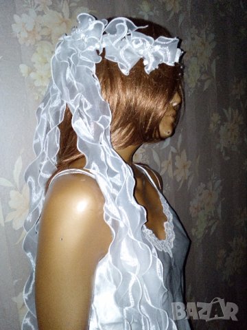 Ефектно венче  с перли и спираловидни ленти за сватба или моминско парти, снимка 7 - Сватбени аксесоари - 31099277