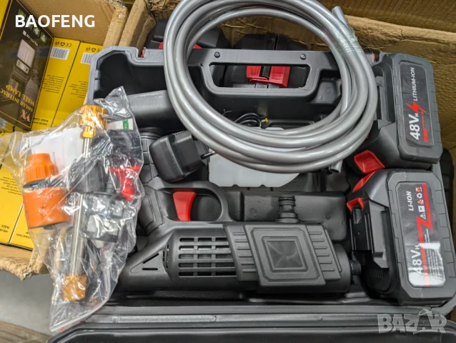 Промоция Нова 6000mah 48V 2 батерии АКУМУЛАТОРНА ВОДОСТРУЙКА за кола дом градина 30 bar от вносител, снимка 5 - Аксесоари и консумативи - 50575135