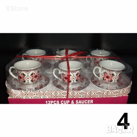 Керамичен сервиз за кафе/чай – Комплект от 12 броя. Различни модели , снимка 4 - Чаши - 51896122