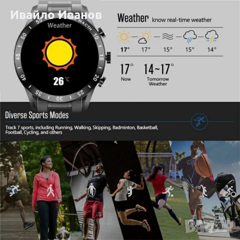 Смарт часовник Lige amoled, IP67, снимка 9 - Смарт гривни - 37442929