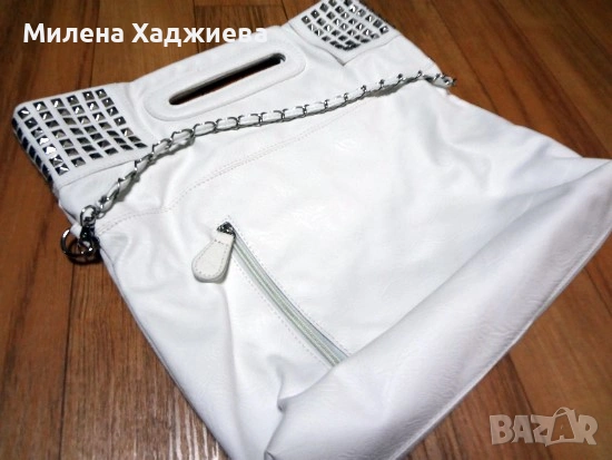 Дамска чанта с метални елементи, снимка 3 - Чанти - 54080080