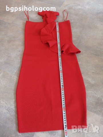 Елегантна червена рокля, снимка 2 - Рокли - 29140369