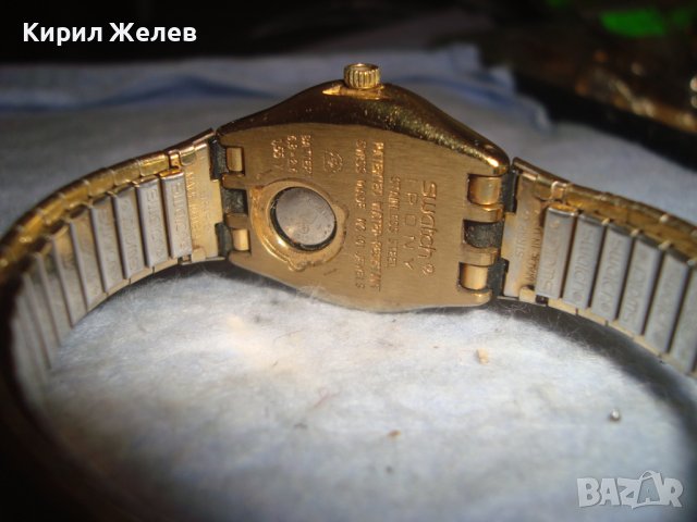 SWATCH SWISS AG 1995 Стар МАРКОВ ОРИГИНАЛЕН ПОЗЛАТЕН КВАРЦОВ ЛУКС ЧАСОВНИК - ГРИВНА ШВЕЙЦАРИЯ 26794, снимка 2 - Дамски - 37372639
