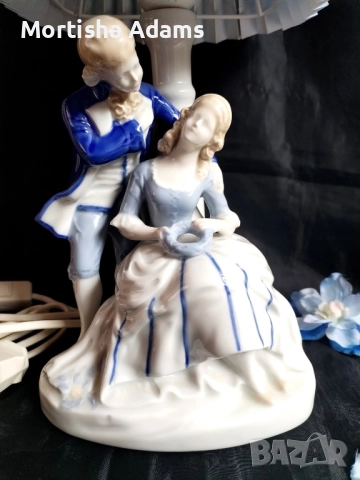 Немска порцеланова лампа, снимка 5 - Колекции - 52477522