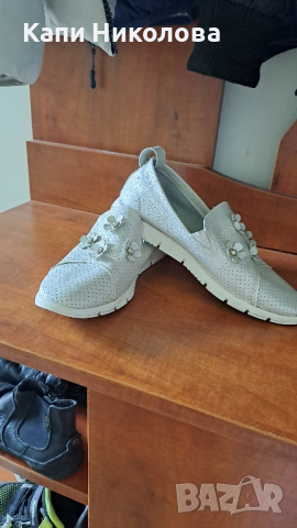 Бели обувки перлено бял цвят 38, снимка 2 - Дамски ежедневни обувки - 44697388