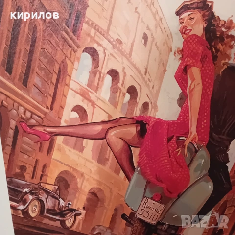 Голяма винтидж картина дигитален арт-принт, снимка 2 - Картини - 53062060