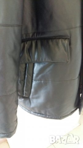 Ново, топло яке, от естествена кожа с качулка и подплата за голям мъж, снимка 5 - Якета - 29761072