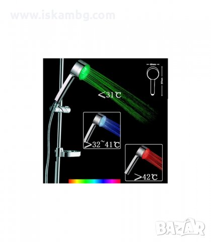 ЦВЕТЕН СВЕТЕЩ LED КОМПЛЕКТ ЗА БАНЯ ОТ ДУШ И НАКРАЙНИК ЗА СМЕСИТЕЛНА БАТЕРИЯ - код 0327