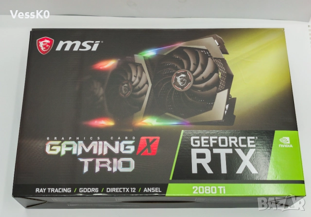 MSI RTX 2080 Ti Gaming X Trio 11GB GDDR6 352-bit GeForce, снимка 2 - Видеокарти - 52926215