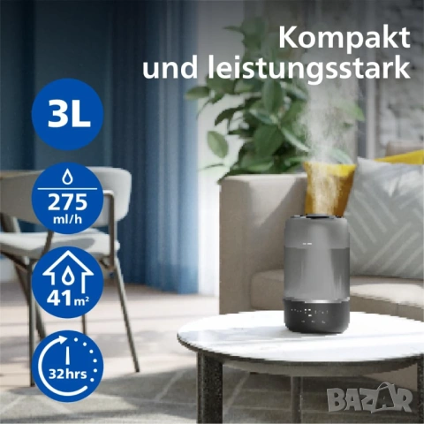 Oвлажнител Philips Series Smart 1000 HU1510 3L тих ароматерапия, снимка 6 - Овлажнители и пречистватели за въздух - 54222379
