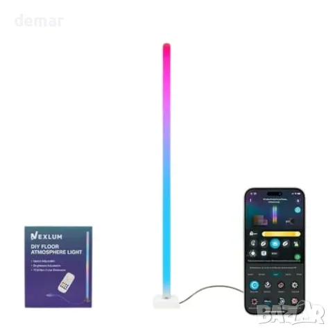 Смарт RGBIC ъглова LED лампа с дистанционно и приложение, снимка 2 - Смарт домашни устройства (Smart Home) - 55806900