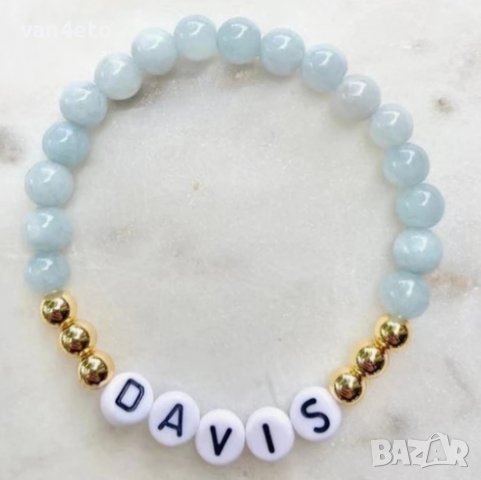 Уникални гривни от естествени камъни с надпис, снимка 3 - Гривни - 36584207