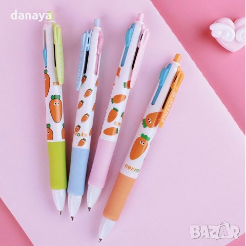 1689 Химикал с цветен принт Морковчета 4 цвята в 1, снимка 3 - Ученически пособия, канцеларски материали - 30574424