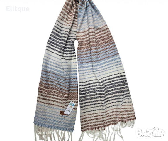 Дамски всекидневен шал с ресни, в абстрактни различни десени, снимка 16 - Шалове - 52843102