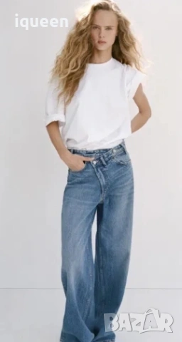 Zara дънки широк крачол, снимка 2 - Дънки - 53207853