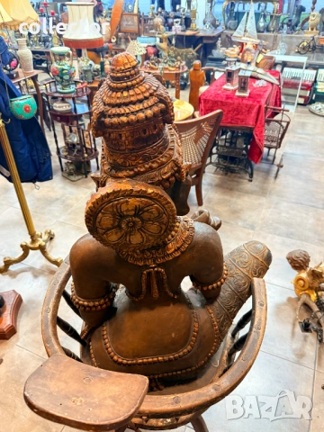 Голяма дървена скулптура / дърворезба на Богияна Парвати. №7813, снимка 8 - Антикварни и старинни предмети - 53041983