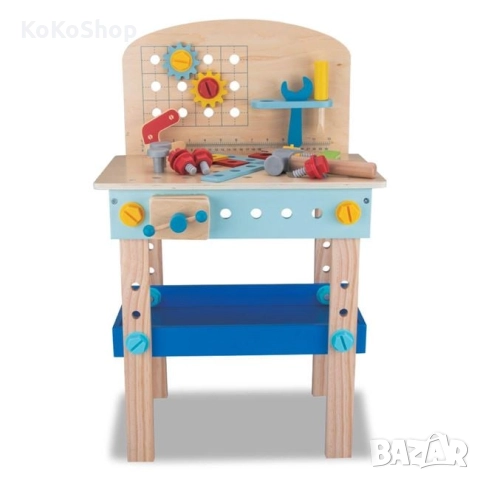Детска дървена работилница-40x24.5x64.5 см./детски работен плот, снимка 2 - Образователни игри - 52151820