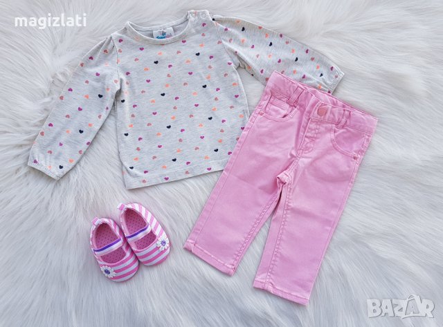 Дънки блузка и буйки за бебе 6 месеца 