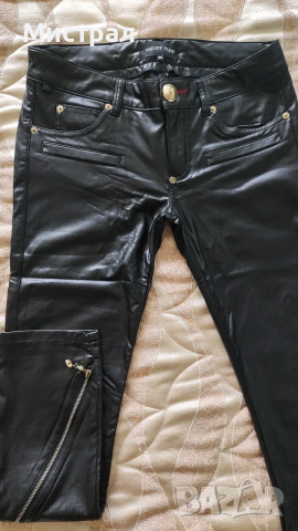 Дамски кожен панталон Philip Plein , снимка 2 - Панталони - 53904965