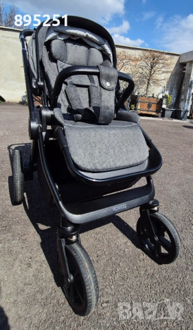 Количка Venicci Upline Slate Grey + Кошница Britax Römer Baby Safe Pro, снимка 7 - Детски колички - 53997656