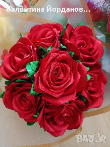 букети от сатенени рози , снимка 6 - Изкуствени цветя - 48848616