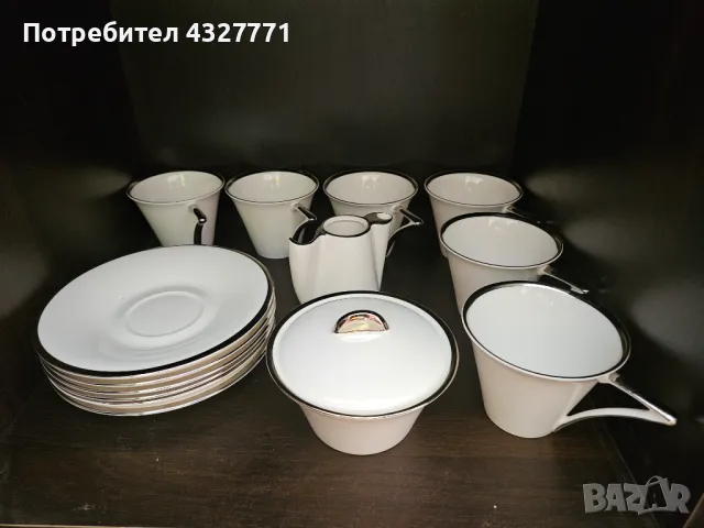 Микаса (Mikasa) комплект за кафе чай 6 чаши и чинии, захарнеца, съд за мляко