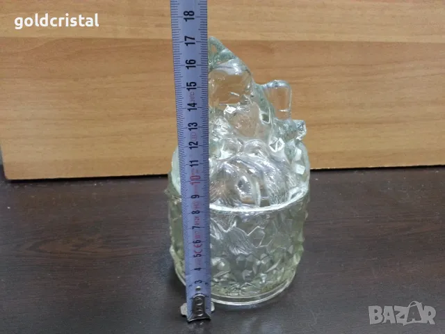 стара стъклена захарница бонбониера , снимка 3 - Антикварни и старинни предмети - 48855799