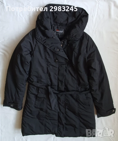 Дамско дълго черно яке 