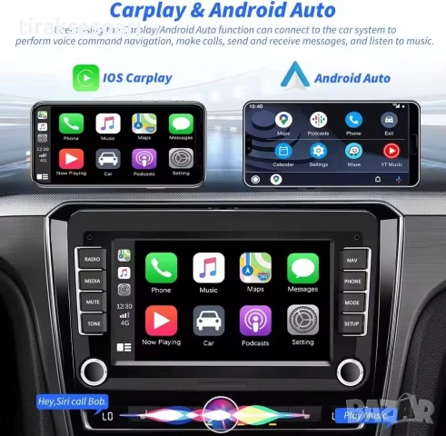 7 Инч Android Мултимедия с CarPlay за VW Golf 5 6 Polo Passat Touran, снимка 3 - Аксесоари и консумативи - 50984828
