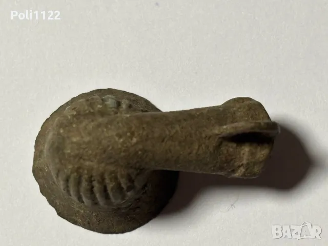 Османска бронзова лула, снимка 2 - Антикварни и старинни предмети - 49654552