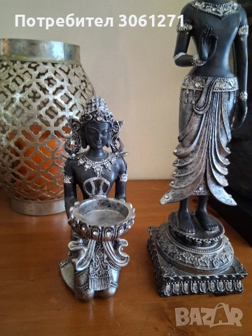 Продавам 2 статуи заедно на Буда, черна и сребърна, "Богиня Деви Тара", снимка 6 - Декорация за дома - 54202821
