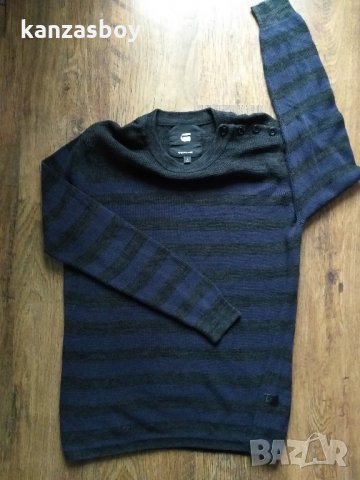 G-STAR Dadin stripe r knit l/s - страхотен мъжки пуловер, снимка 6 - Пуловери - 31400170