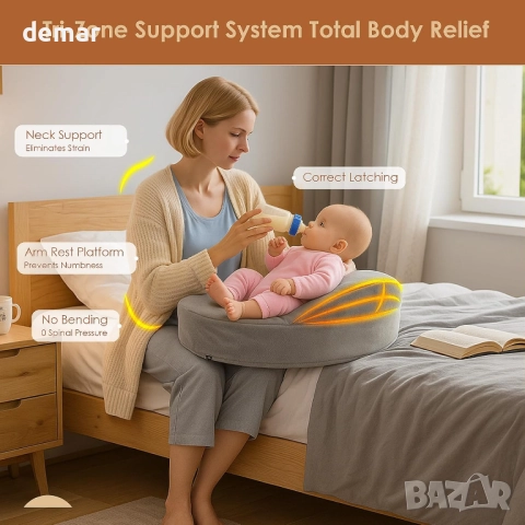 Възглавница за кърмене от мемори пяна OPAFOBEF - подходяща за всички, сваляем калъф, снимка 2 - Други - 51950920