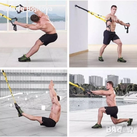 TRX Мултифункционален фитнес уред с ленти, снимка 5 - Фитнес уреди - 52167055