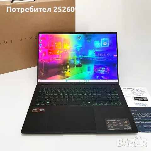 ASUS VivoBook S16 OLED/120Hz 3.2K/AI 9 365 24MB/24GB 7500 MHz/1TB/Гаранция/RGB