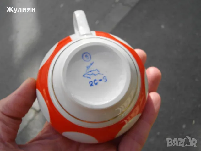  СТАРА РУСКА ПОРЦЕЛАНОВА ЧАША ЗА ЧАЙ ИЛИ КАФЕ СССР, снимка 7 - Антикварни и старинни предмети - 49558641