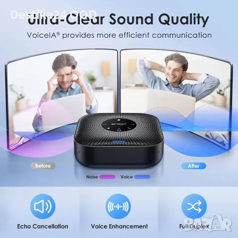 EMEET M0 Plus – професионален Bluetooth speakerphone за онлайн срещи и конференции, снимка 8 - Bluetooth тонколони - 56017432