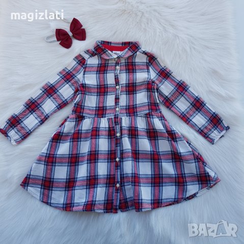 Карирана рокля H&M 2-3 години , снимка 12 - Детски рокли и поли - 39081932
