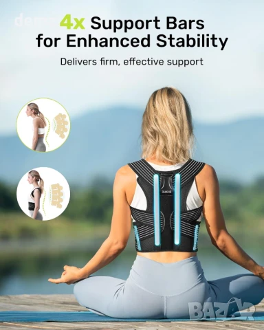 Коректор за стойка Rakiie за жени и мъже, подобрена ортеза за гръб, сива, размер XL, снимка 2 - Ортези и протези - 50455305